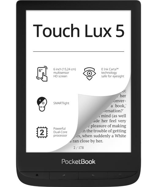 Pocketbook PB628-P BLACK lux5 negro e-book libro electrónico 6'' e ink táctil hd 8gb ranu - PB628-P BLACK