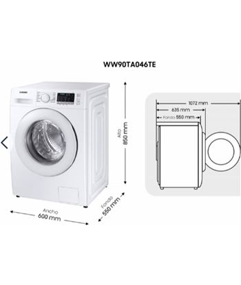 Samsung WW90TA046TE/EC lavadora carga frontal 9kg a ww90ta046te_ec 1400rpm blanco - 8806090602849-3