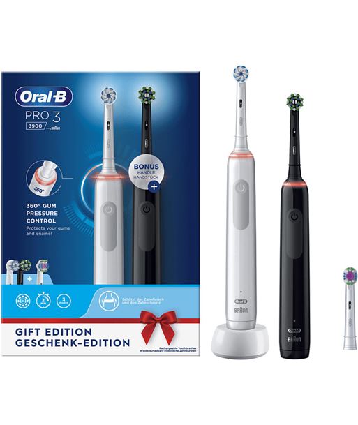 Braun PRO3900DUOW cepillo dental oral-b pro 3900 blanco/negro duo - PRO3900DUOW