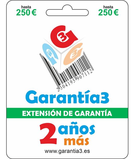 Garantia G3ES250 extensión de garantía físico-garantía3-tope máximo-250 euros - 8033509880271