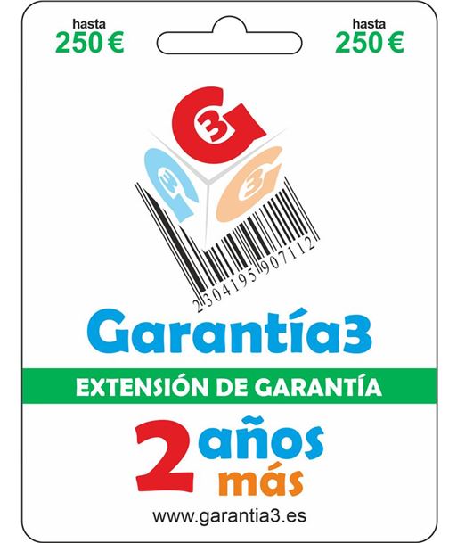 Garantia G3PDES250 por webshop 2 años mas hasta 250 euros - 8033509880271