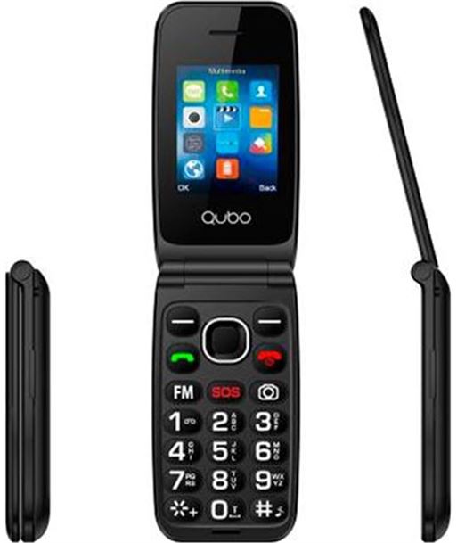 Qubo NEONW_BK_SOS teléfono móvil neonw bl sos 2 4'' bluetooth cámara y fm negro - ONEONW_BK_SOS