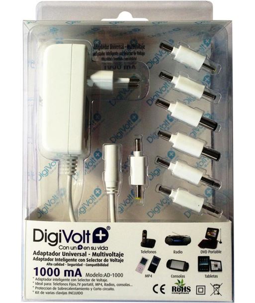 Digivolt AD-1000 adaptador multi voltaje/clavija 1000a(50 ad1000 - AD-1000